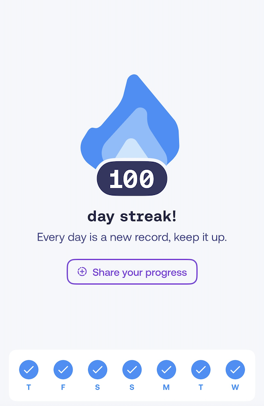 Image of 100-day Mimo streak